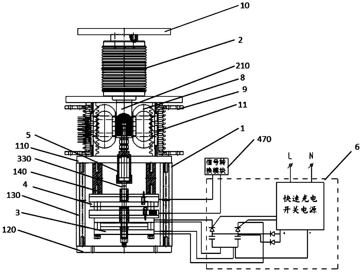 Vacuum switch, related mechanism, system of vacuum switch and application of vacuum switch