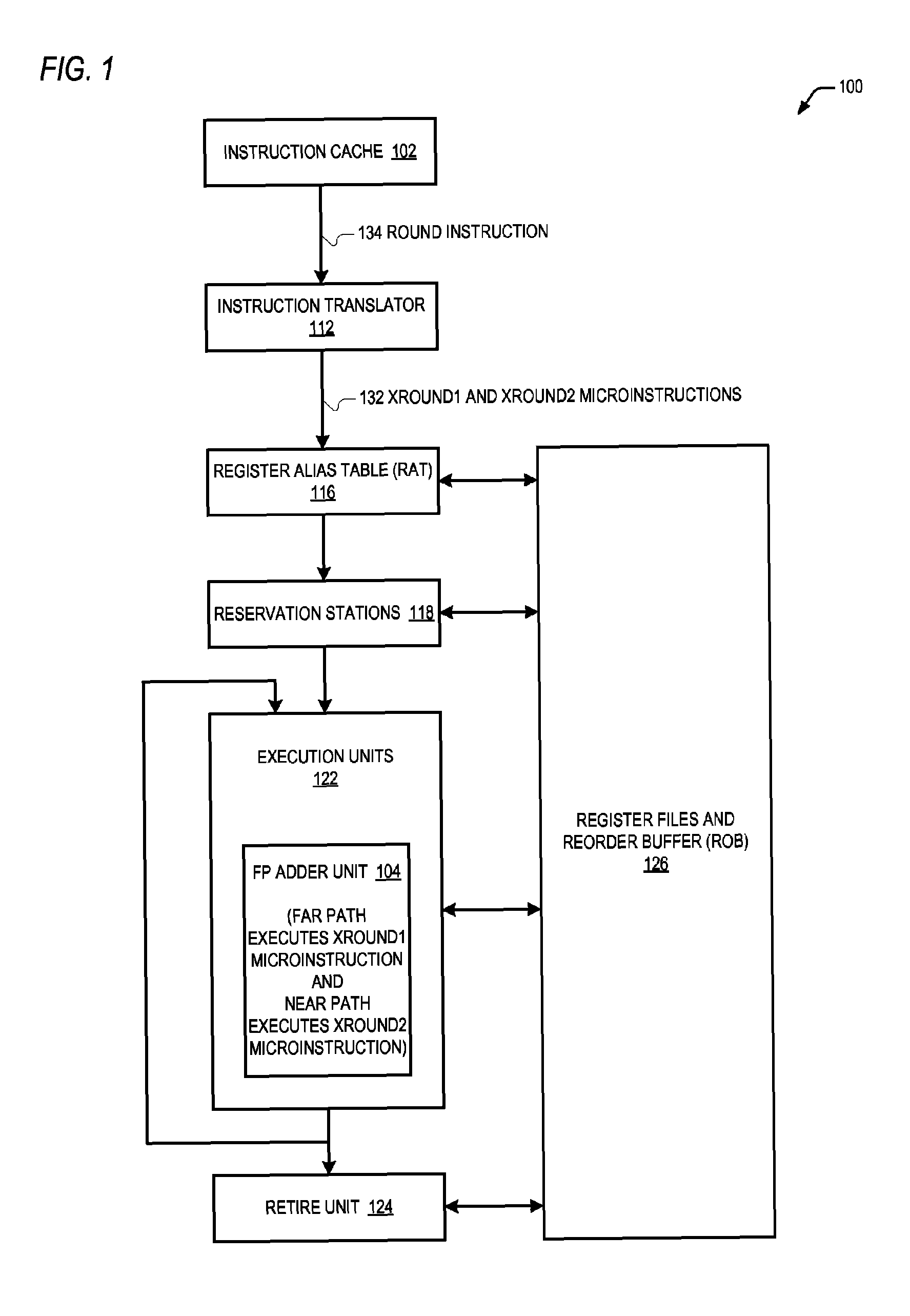 Non-atomic scheduling of micro-operations to perform round instruction