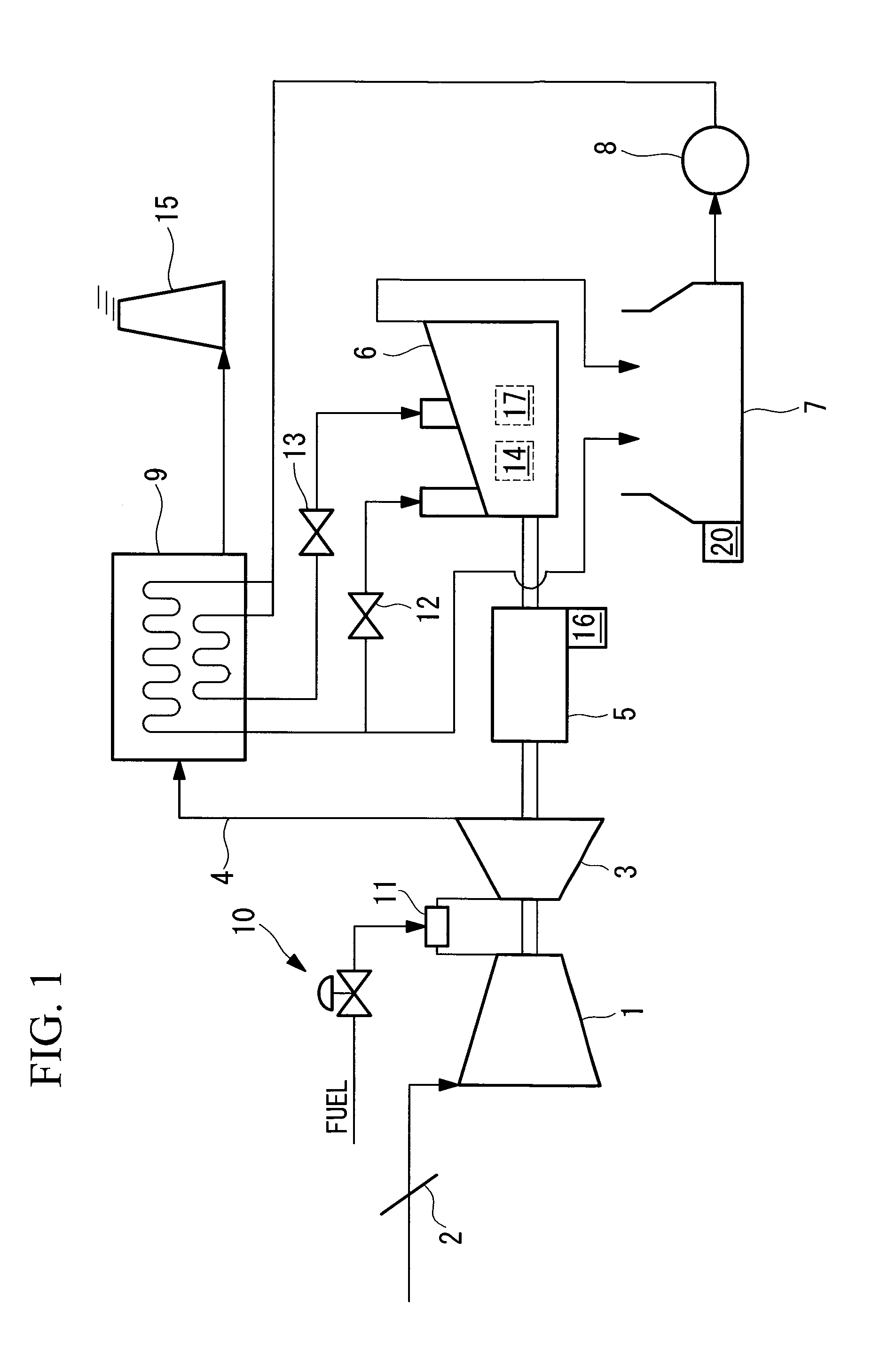 Gas turbine control system and method for single-shaft combined cycle plant