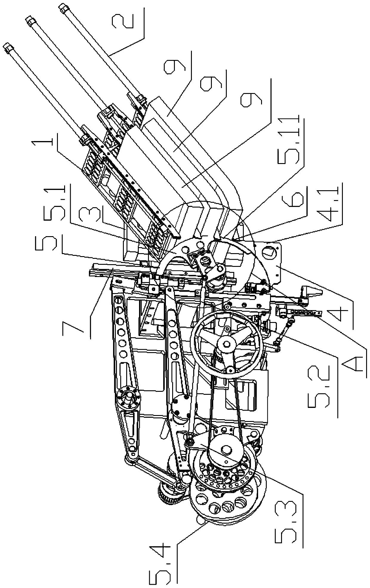 Multi-color hair feeding device and hair feeding method of numerical control hair planting machine