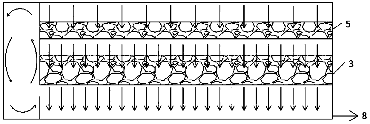 Biological treatment device for chlorine-containing organic volatile pollutants and application thereof