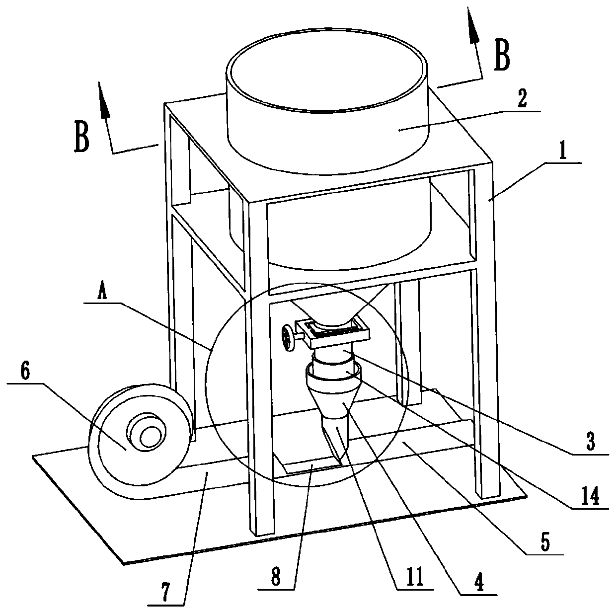 Plastic particle material saving structure