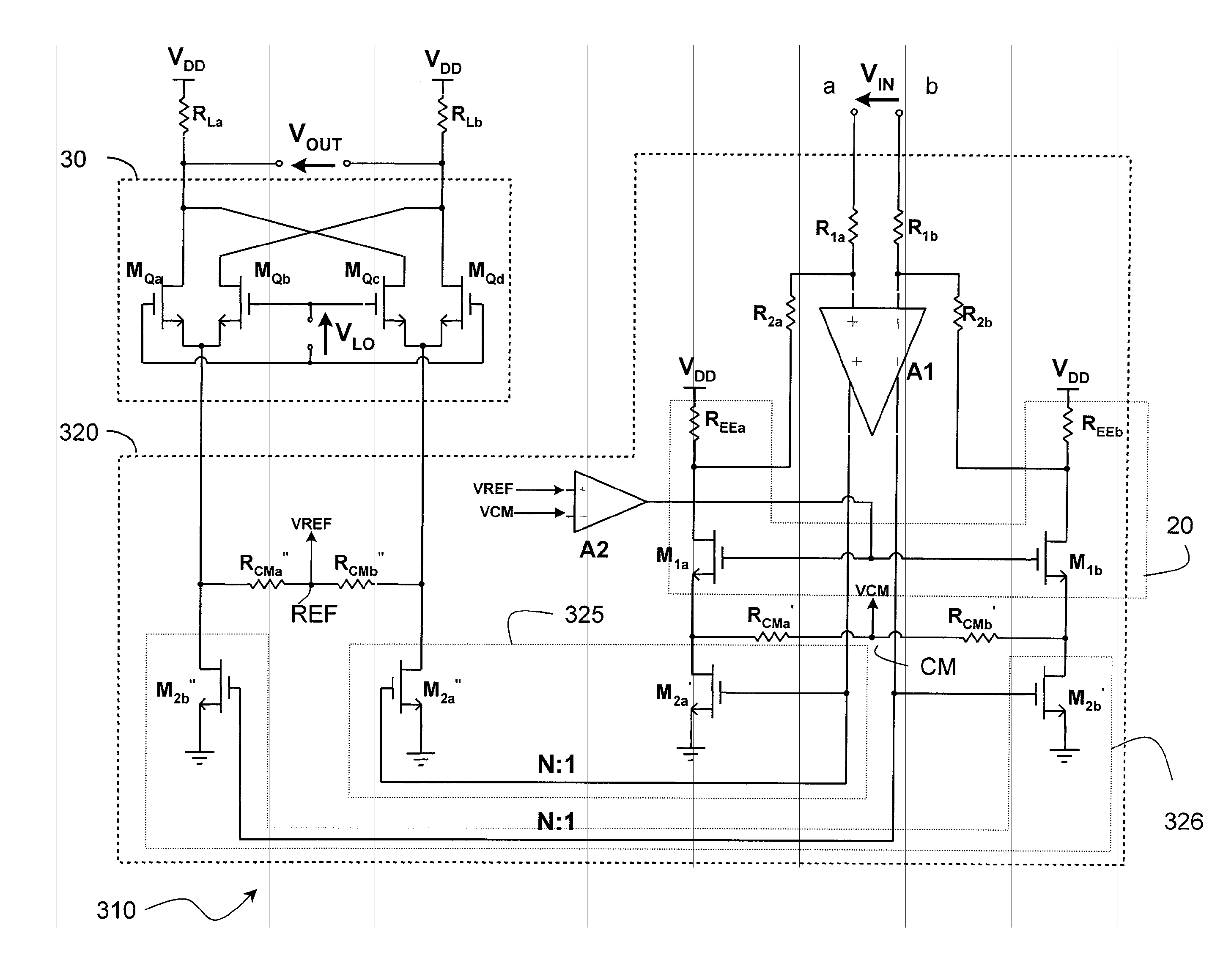 Modulator apparatus operating at low supply voltage, and corresponding method of modulation
