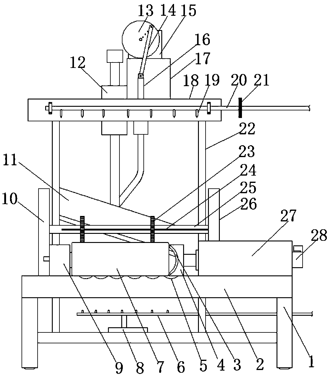 Slicing device facilitating positioning based on computer technology