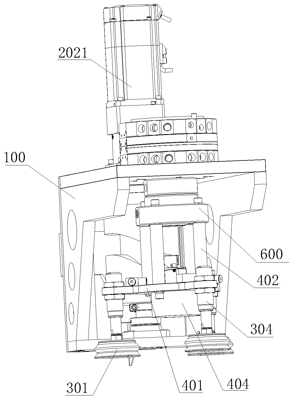 Bucket cover opening and taking device suitable for factory automation