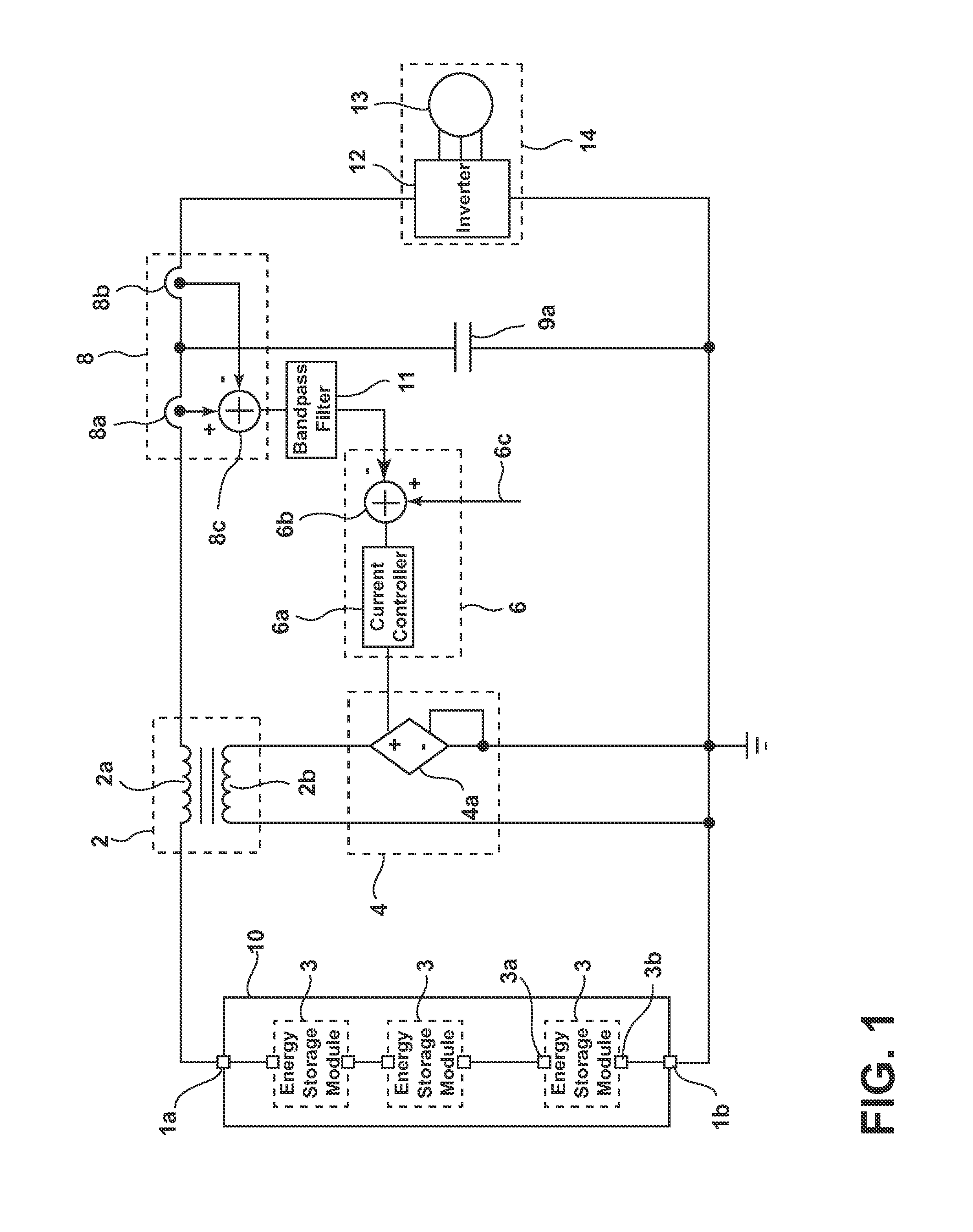 Damping circuit for an energy storage device and method for damping oscillations of the output current of an energy storage device