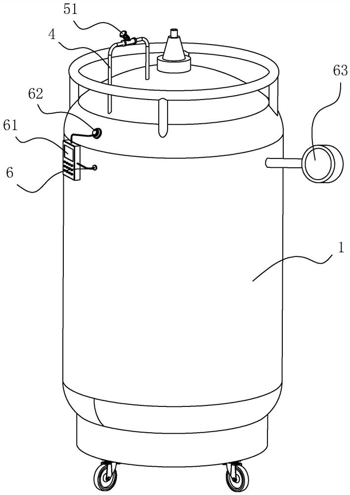 Liquid nitrogen storage tank with air pressure type safety protection function