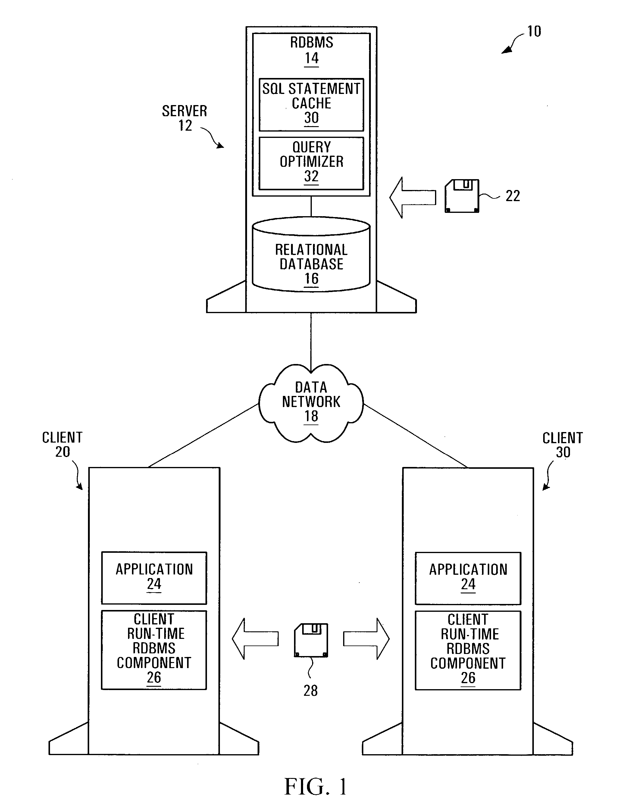 Substituting parameter markers for literals in database query language statement to promote reuse of previously generated access plans