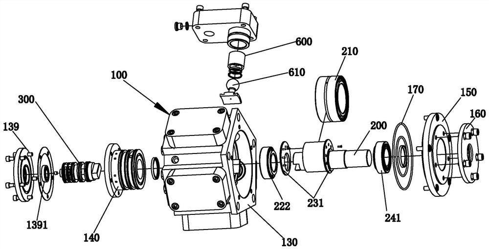 Hydraulic control one-way valve flow distribution radial plunger hydraulic device controlled by rotating shaft