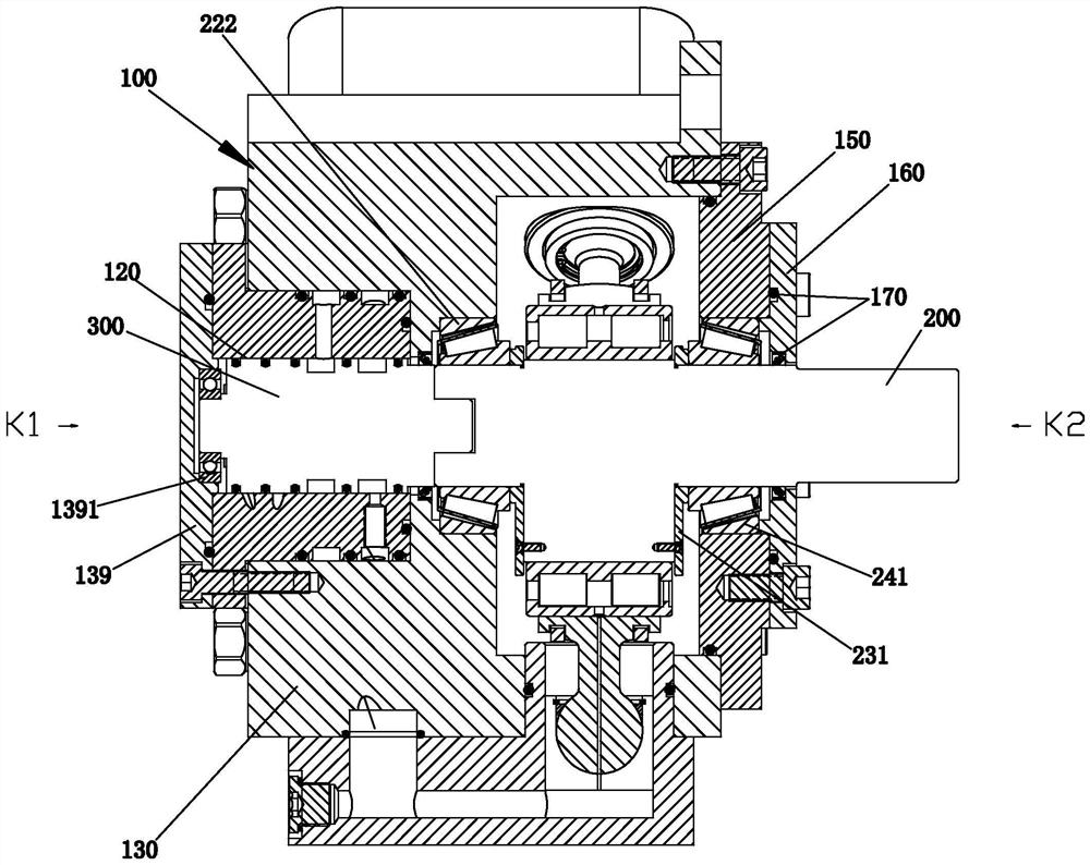 Hydraulic control one-way valve flow distribution radial plunger hydraulic device controlled by rotating shaft