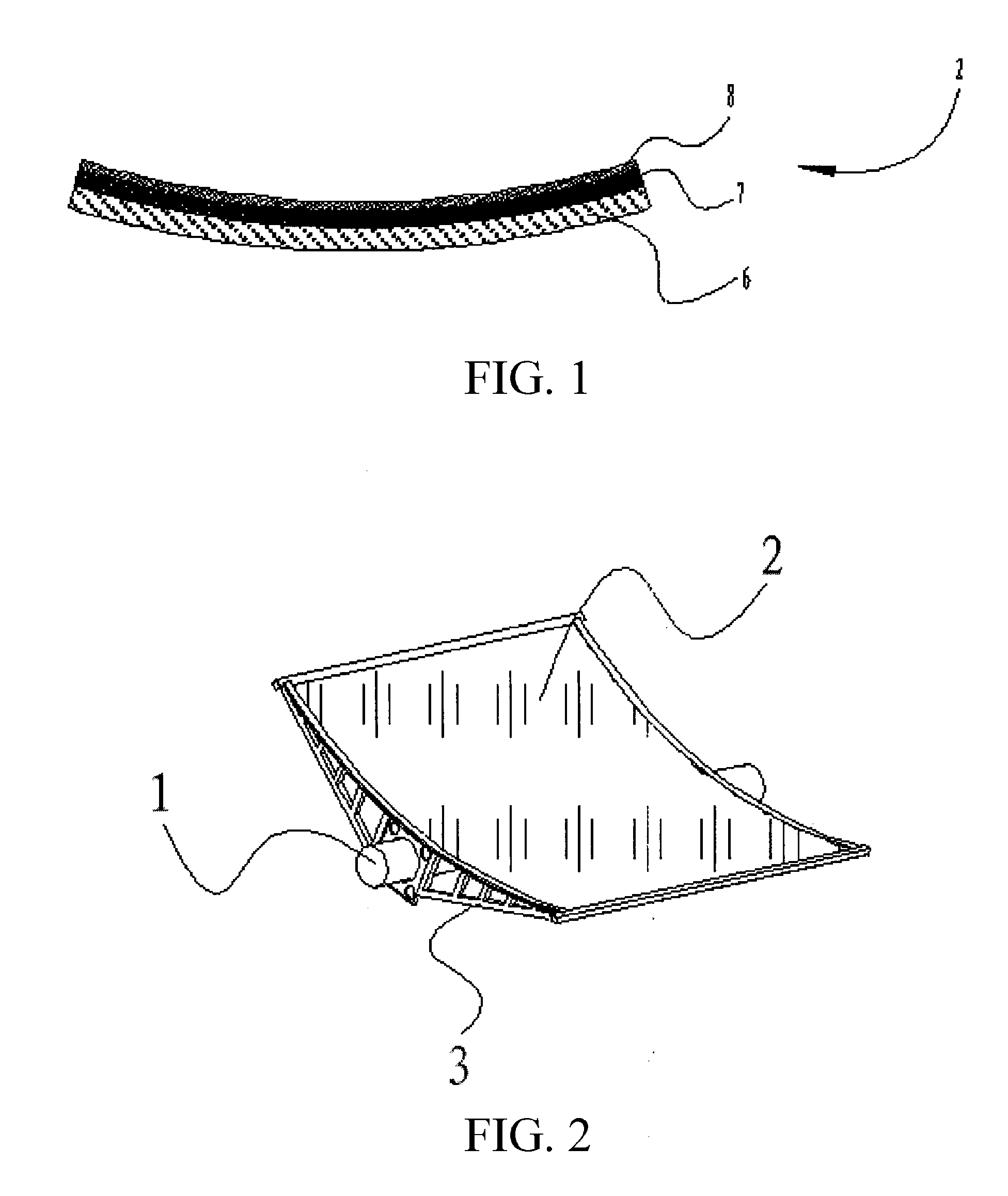 Curved reflective mirror and manufacturing method thereof