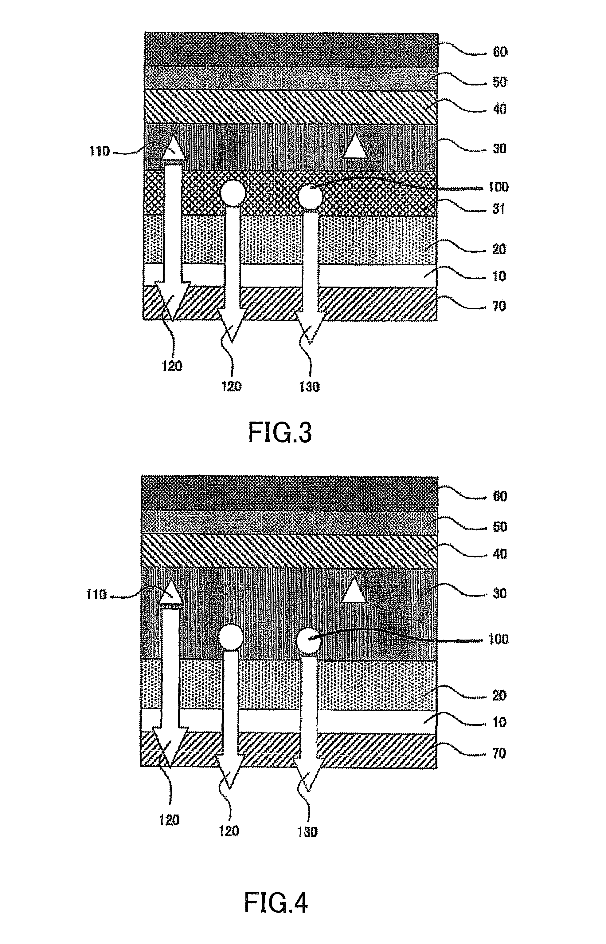 Light emitting device having quantum cut dots with a protecting material and prolonged drive lifetime and good color purity