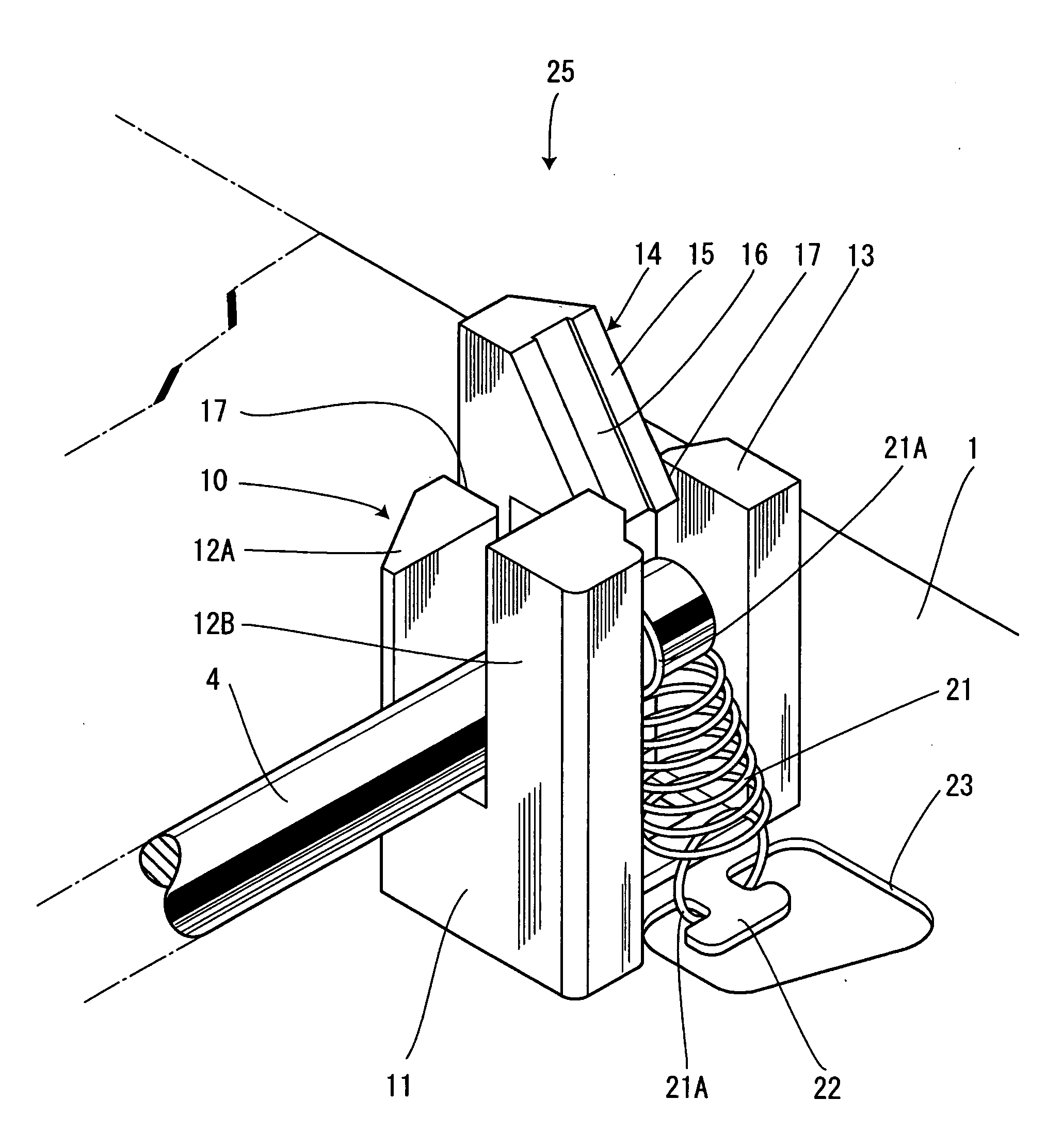 Guide shaft holding mechanism and disk device including the guide shaft holding mechanism