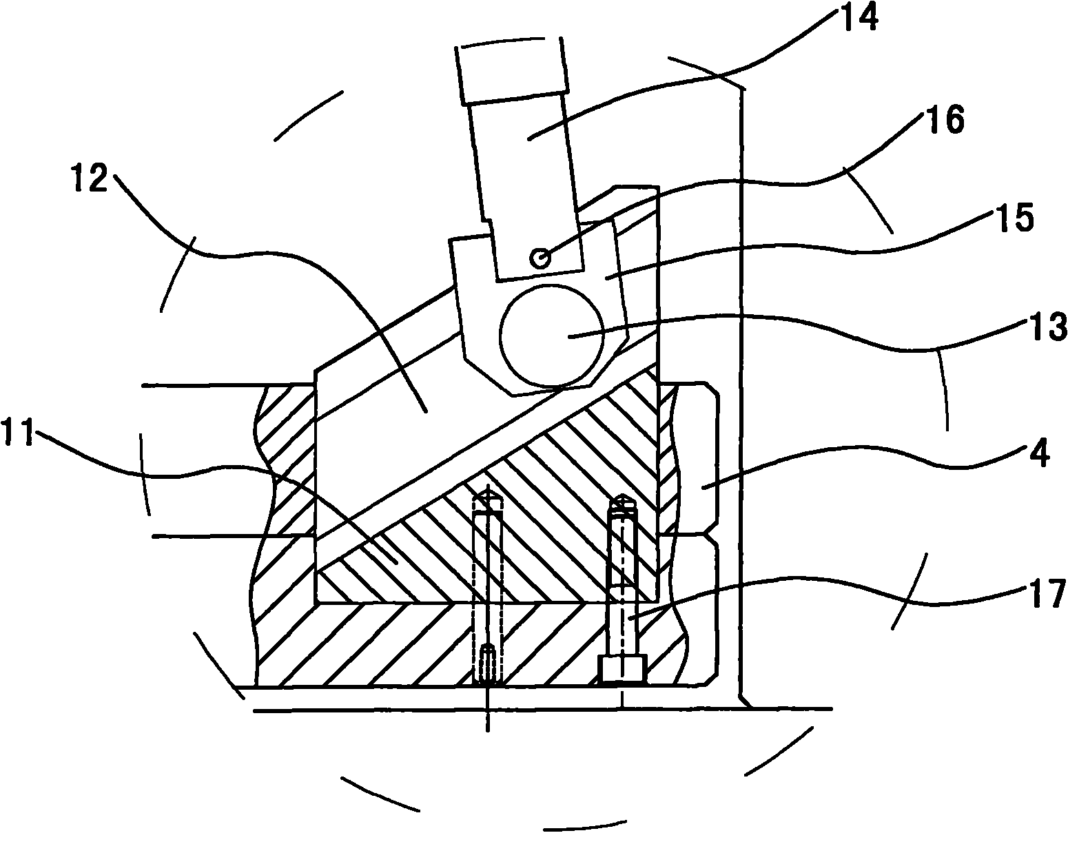 Internal core-pulling mechanism for inclined hole of injection-molded plastic piece