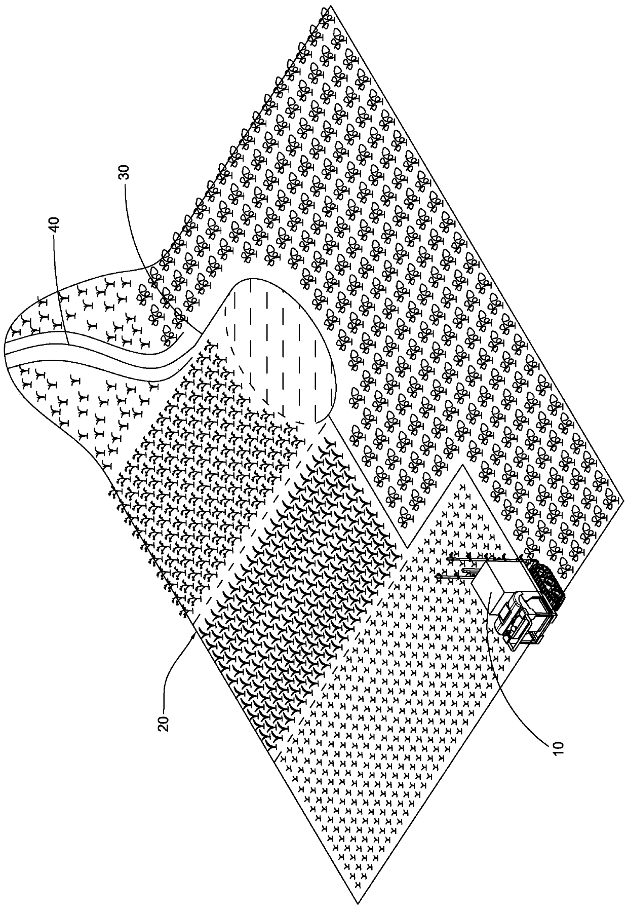 Agricultural machine terrain detection and motion control system and method