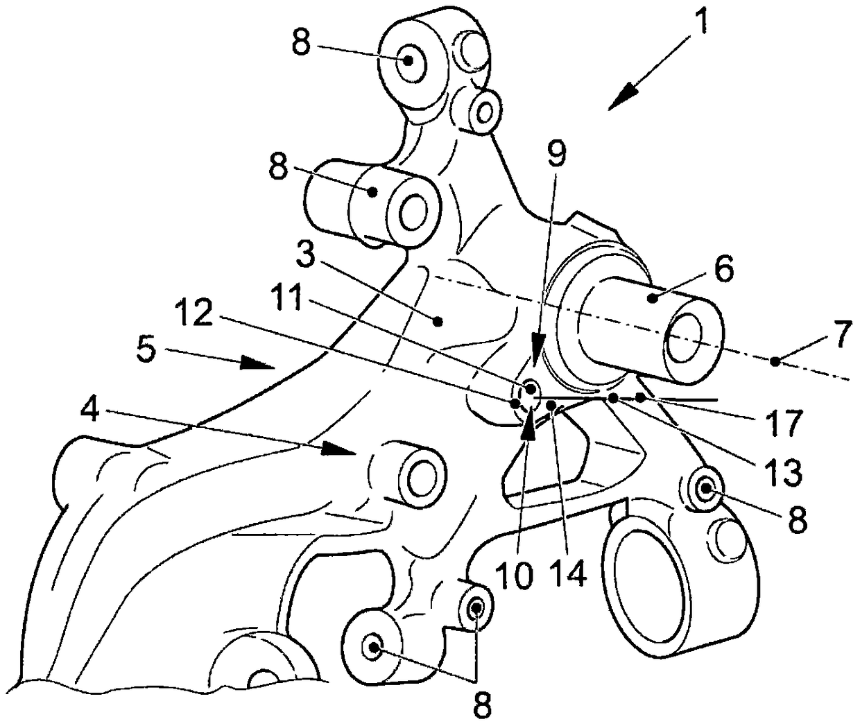 Wheel bracket and method of fitting brake pads to the wheel bracket