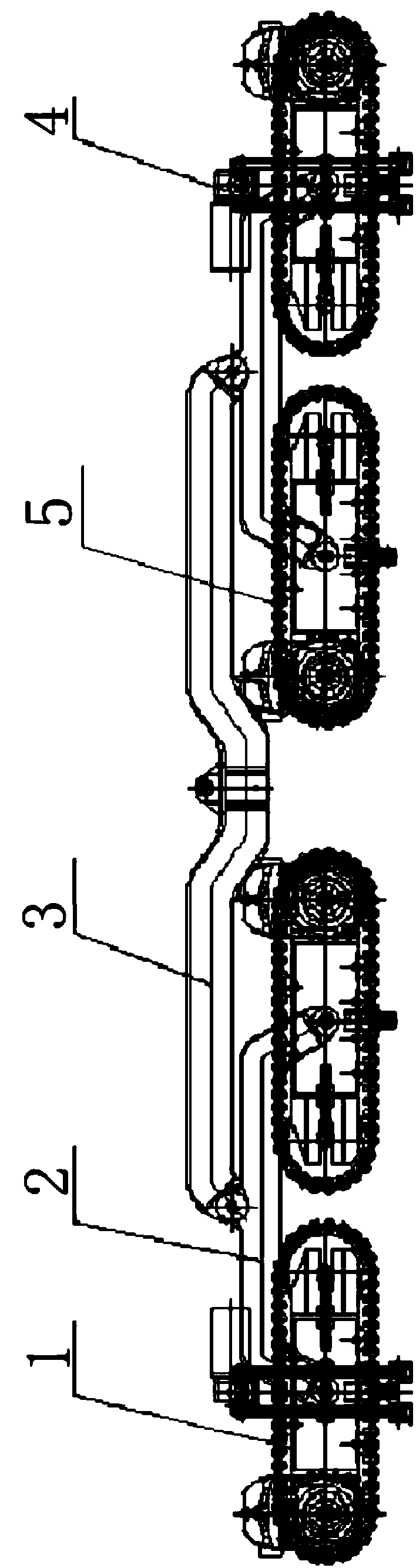 Caterpillar type walking mechanism of upper chord examination vehicle