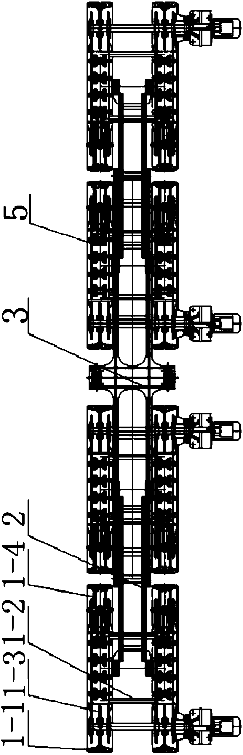 Caterpillar type walking mechanism of upper chord examination vehicle