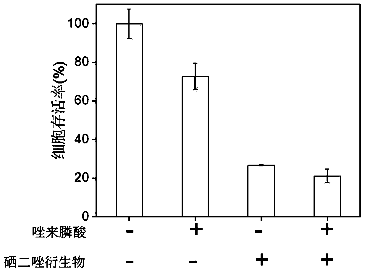 Application of combination of zoledronic acid and organic selenium compound in preparation of antitumor drugs