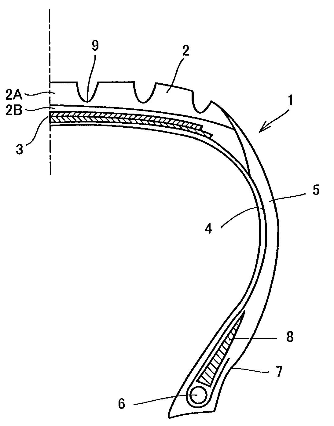 Pneumatic tire having tread portion formed of two layers