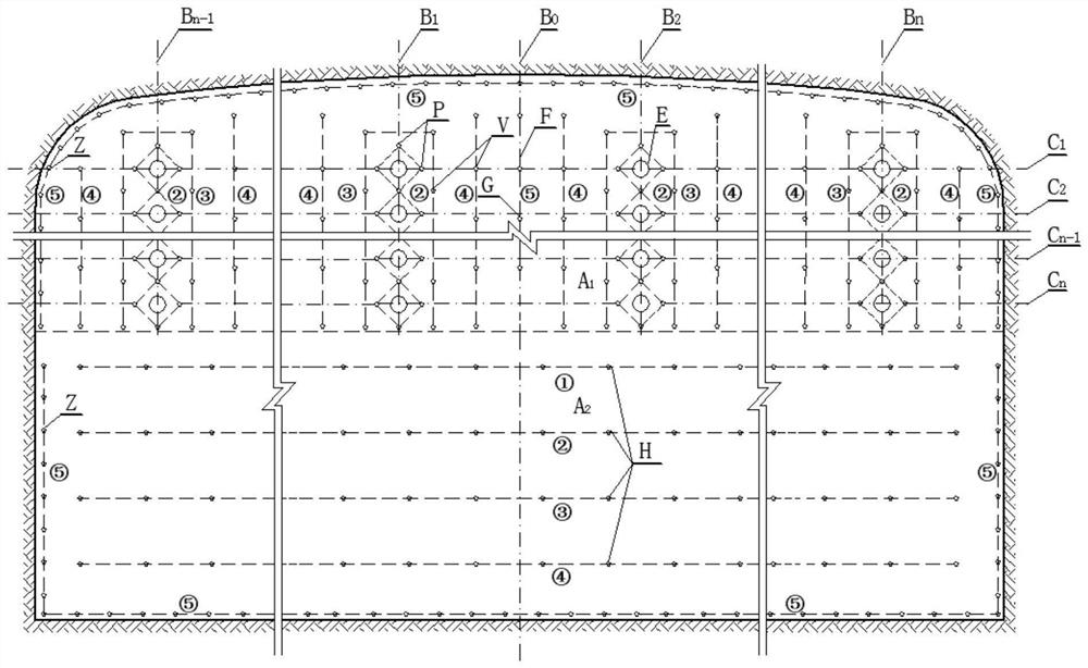 A method of one-time detonation of large-section tunnels