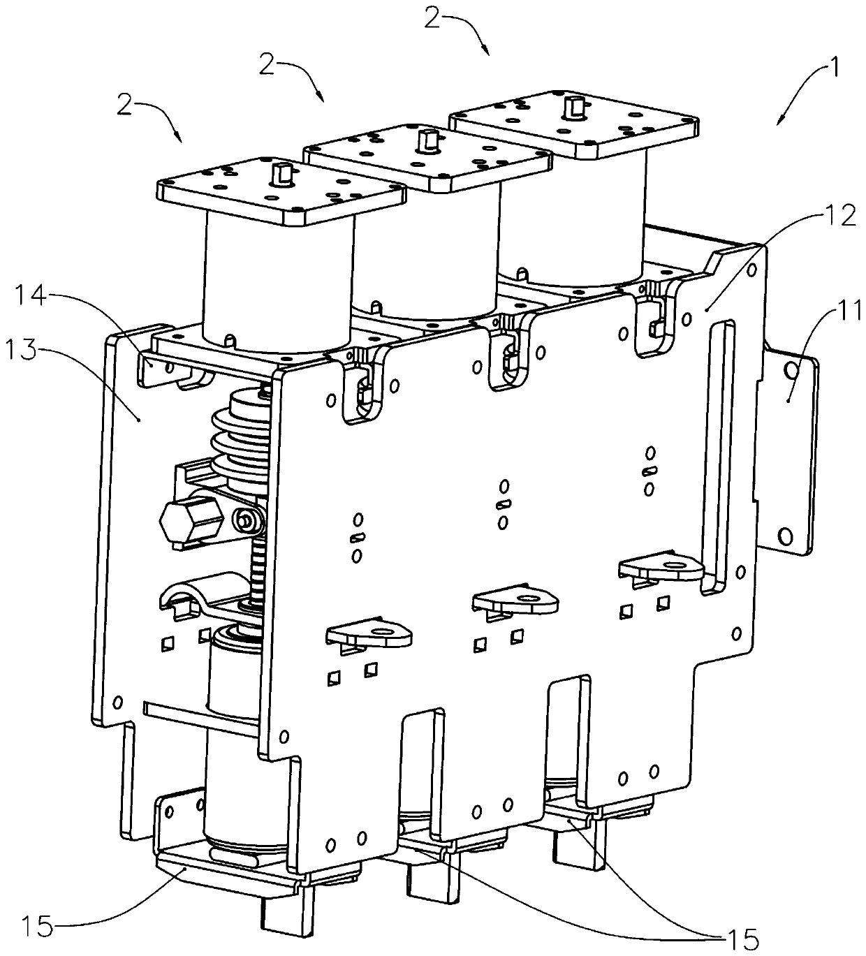 Permanent magnet vacuum circuit breaker and air inflation cabinet