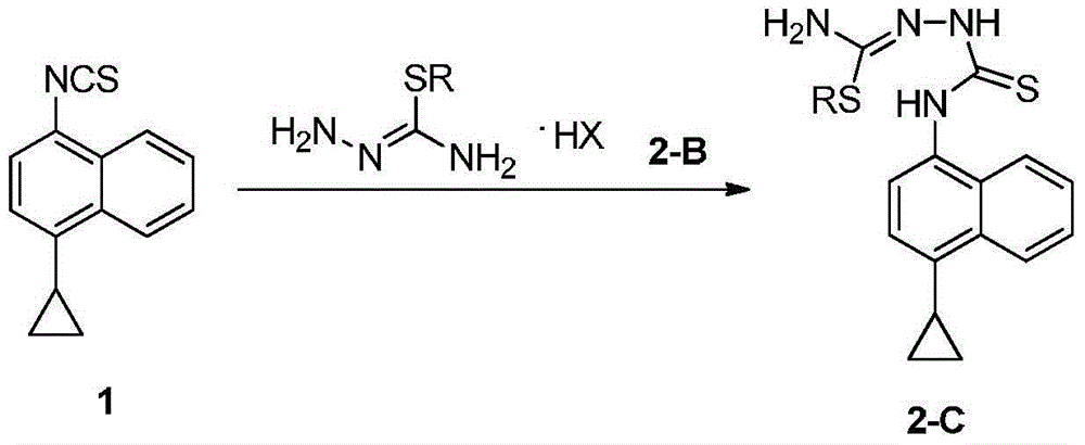 Preparation method of lesinurad intermediate namely 1-naphthyltriazole thioketone
