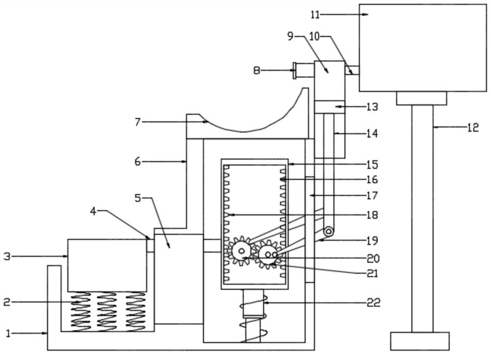 A quantitative feeding device for breeding pigs using gear transmission