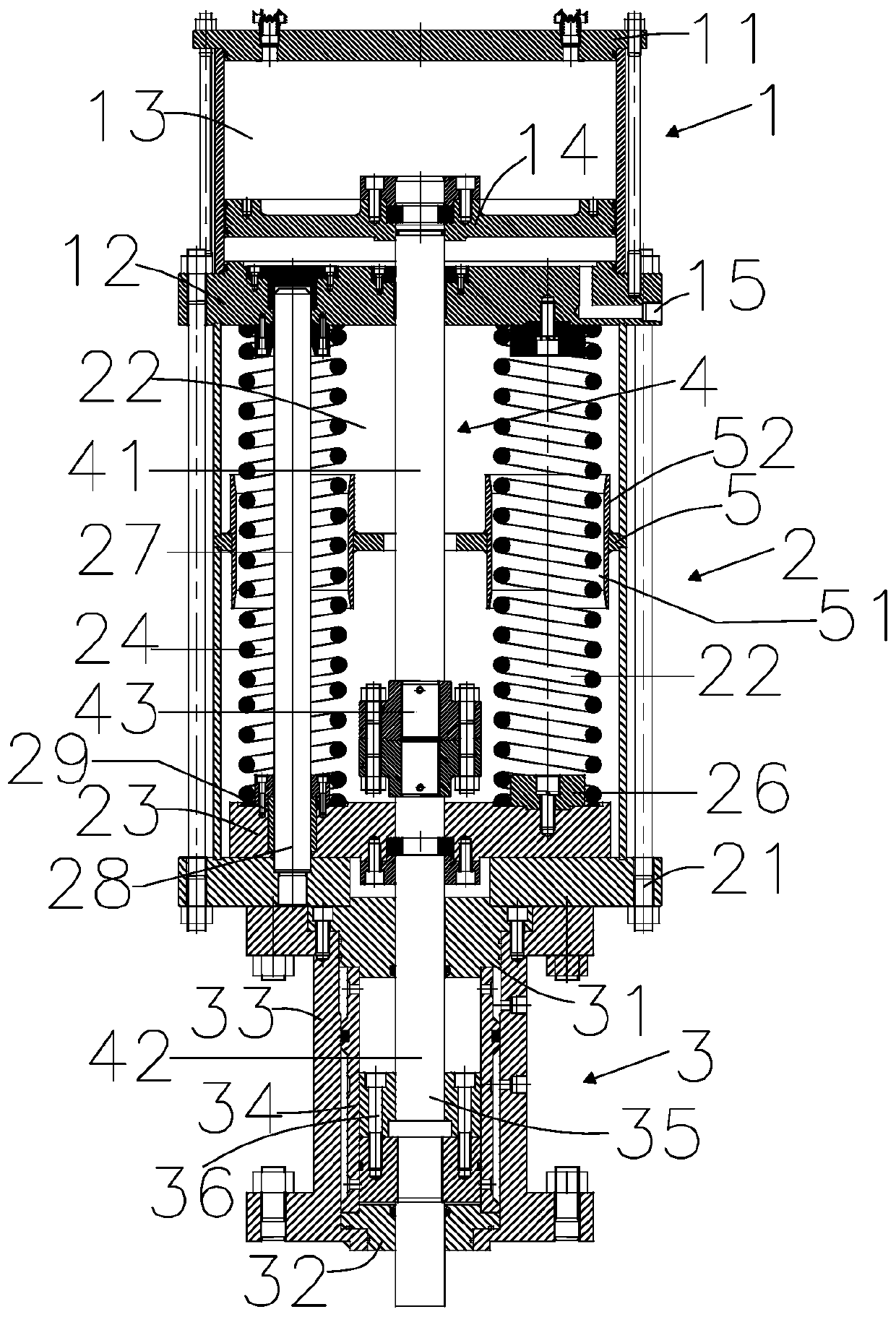 Execution mechanism for safety shut-off valve