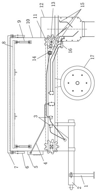 Traction type ash material scattering vehicle