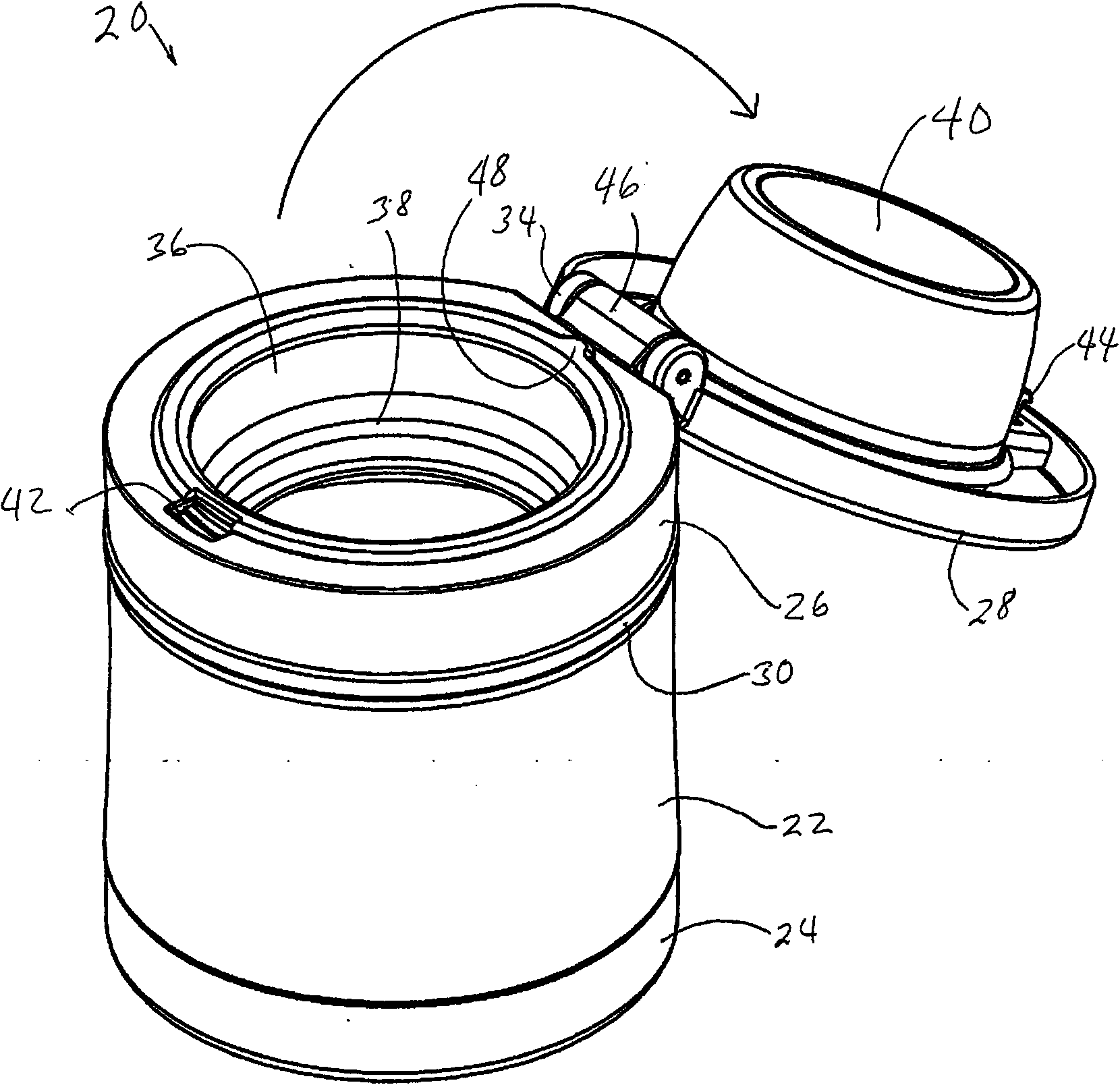 Food container with fast inlet cover