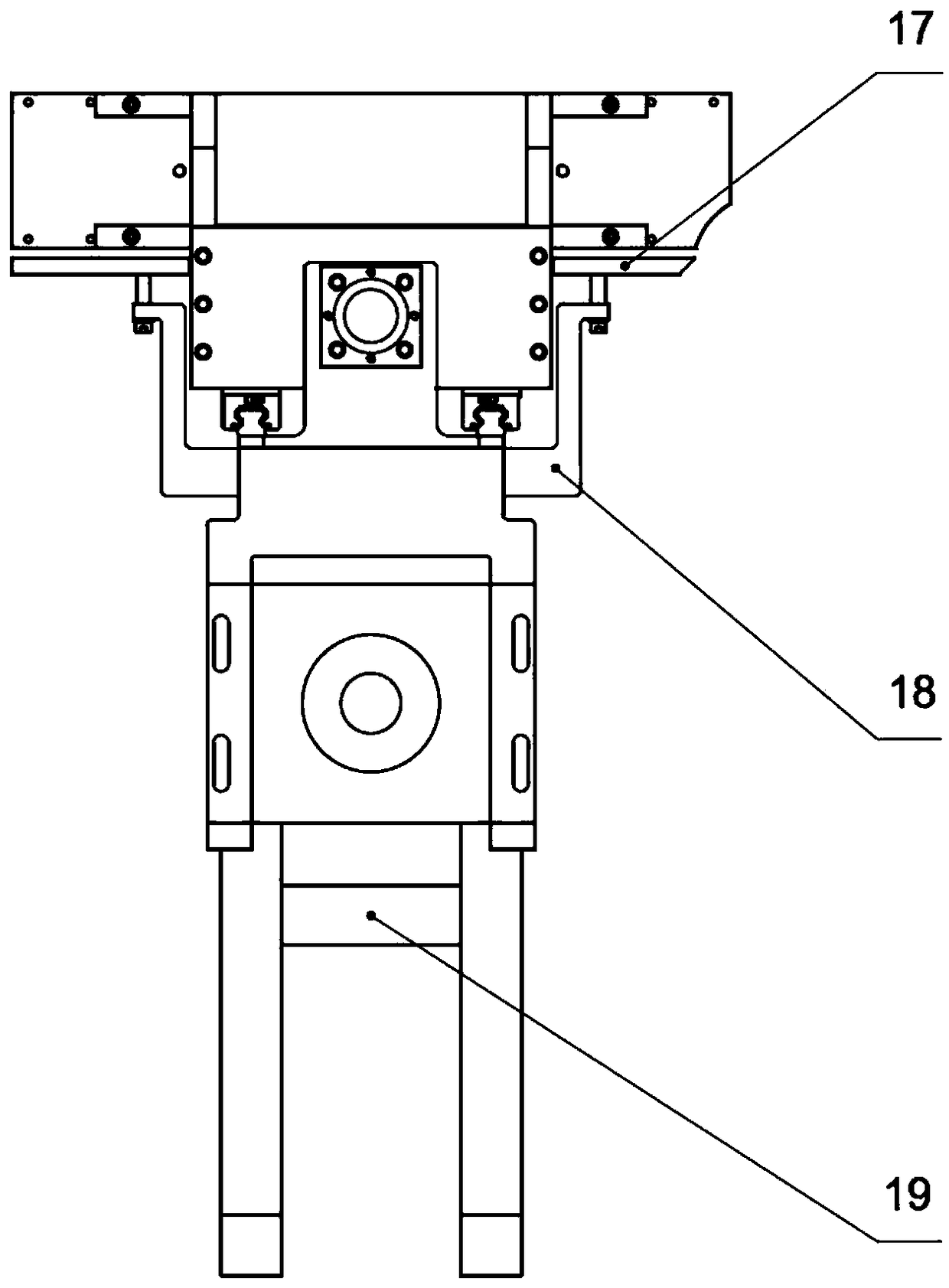 Compression device for tundish machine for disposable absorbent articles