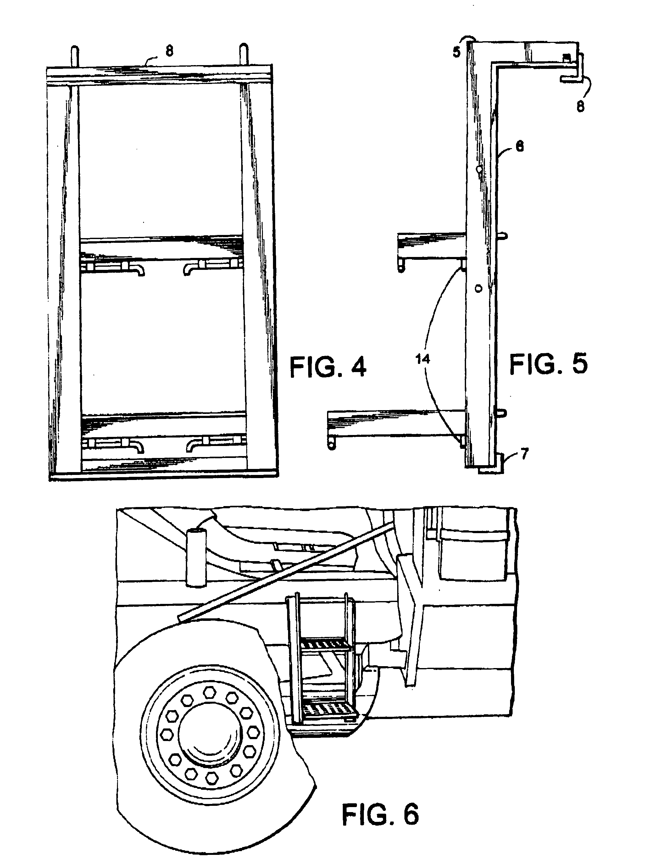 Truck engine compartment ladder