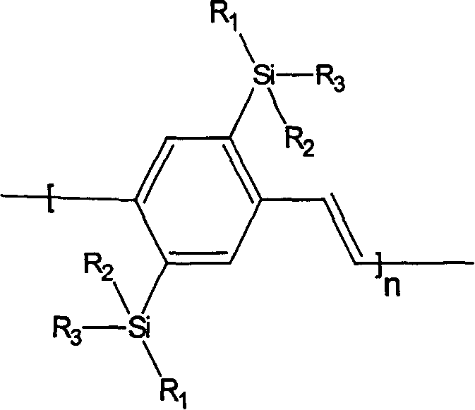 Silicon group containing 1, 4-phenylene vinylidene and its preparation method and use