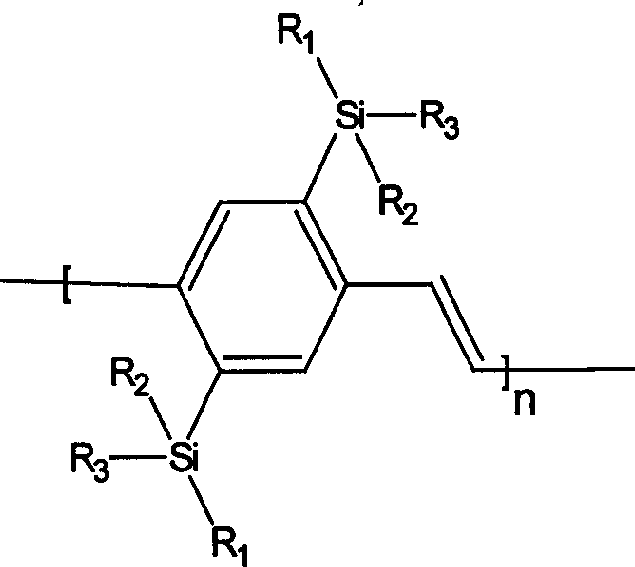 Silicon group containing 1, 4-phenylene vinylidene and its preparation method and use