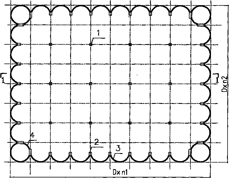 Underground granary enclosed by semi cylinder