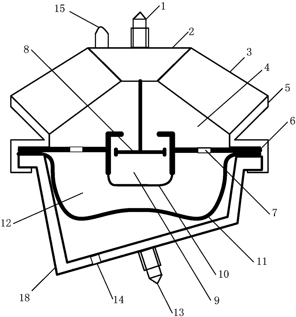 A liquid resistance mount for automobile engine with three liquid chamber structure