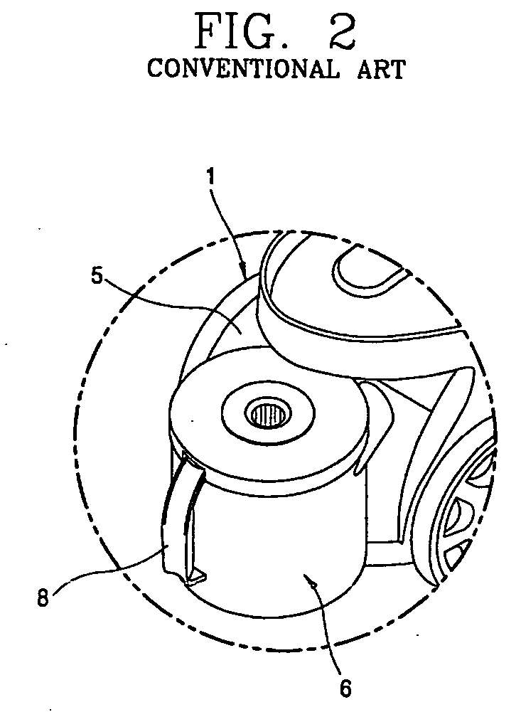 Filtering device for vacuum cleaner