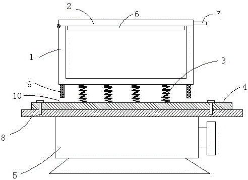 Foamed sponge forming die with vibrating device