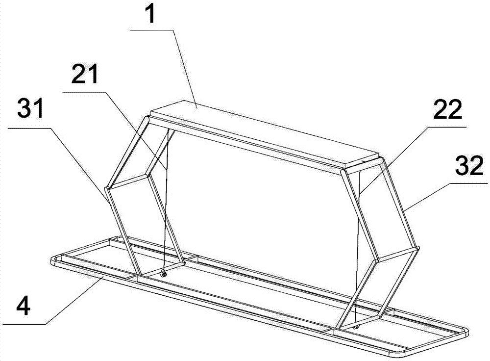 Lifting sun-drying frame with loop-chain supporting arms