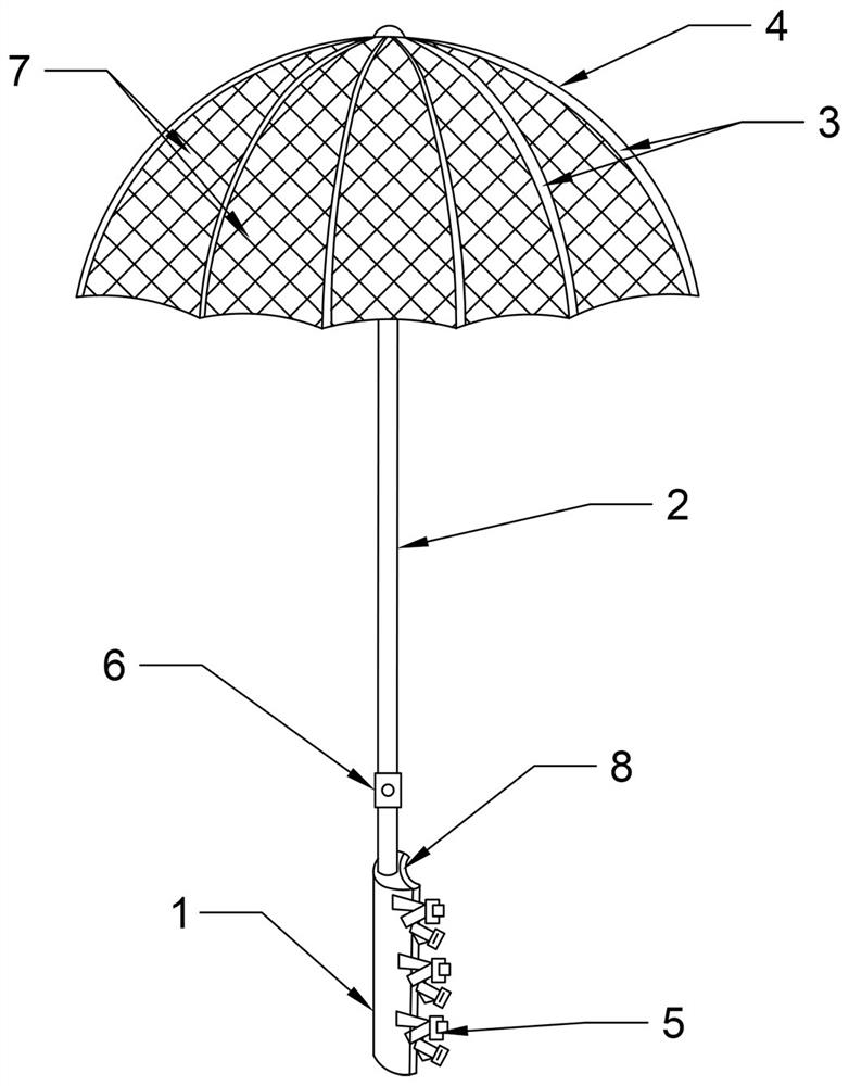 Protective umbrella for fruit trees