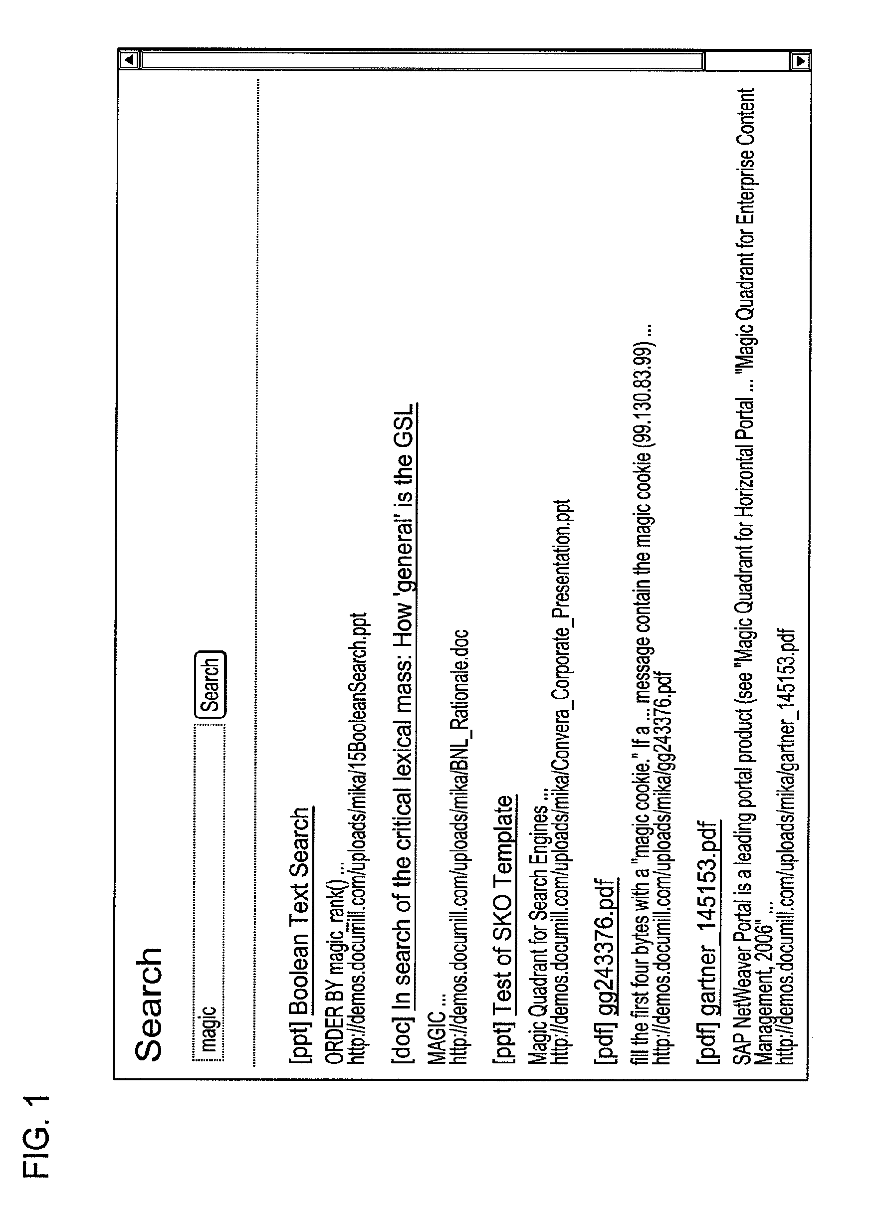 Method and arrangement for sharing information search results