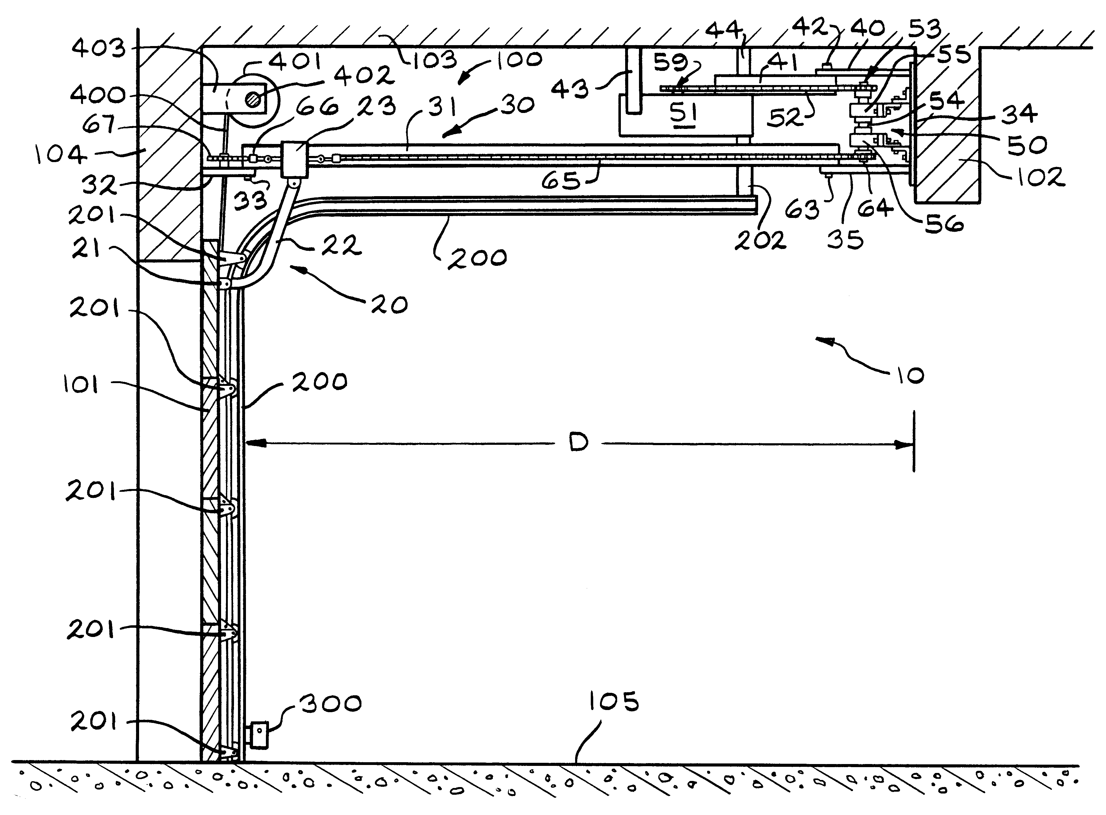 Door opener apparatus with power transfer mechanism