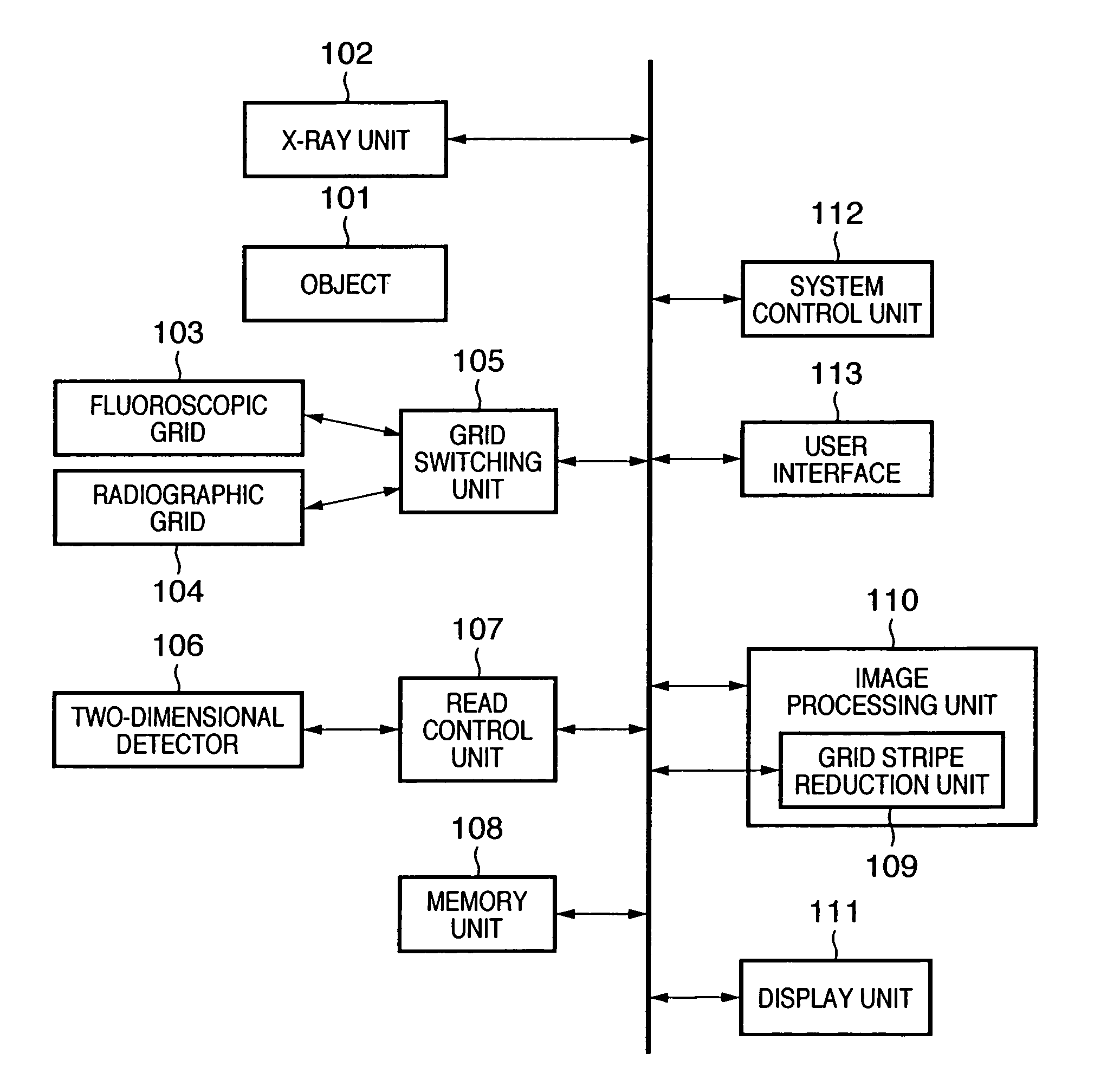 Radiographic apparatus and method for switching a grid