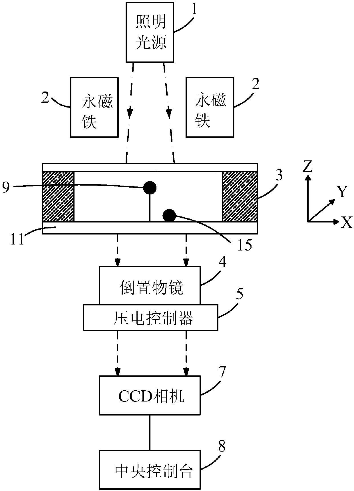 Magnetic sphere coordinate calibration method and device for magnetic tweezers device