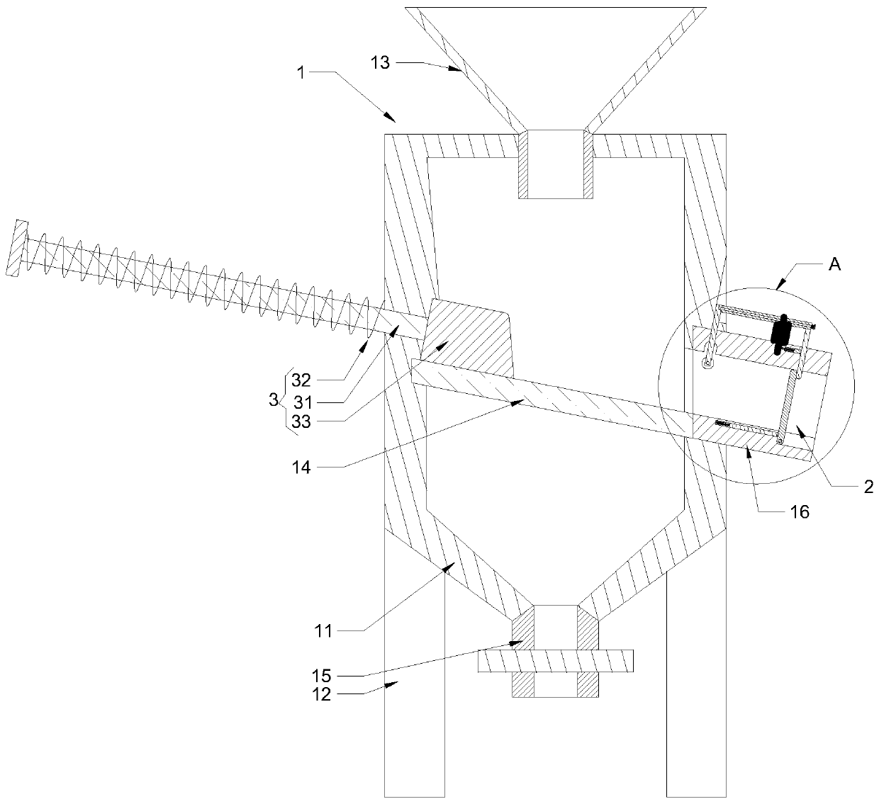 Coating raw material feeding bin