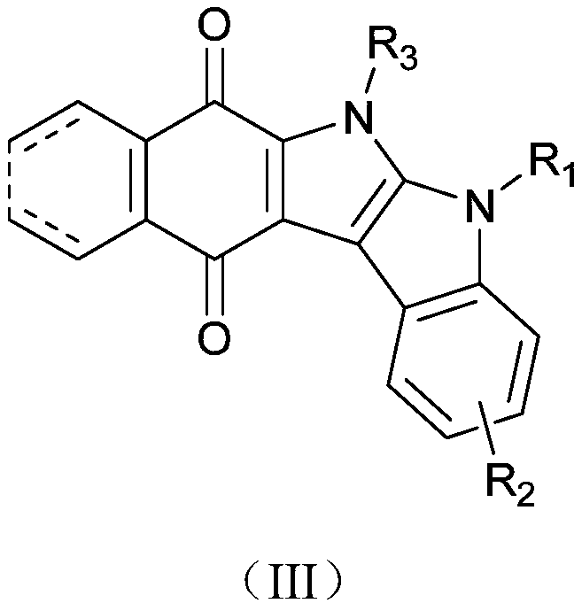 Carbazole indolequinone derivative as well as preparation method and application thereof
