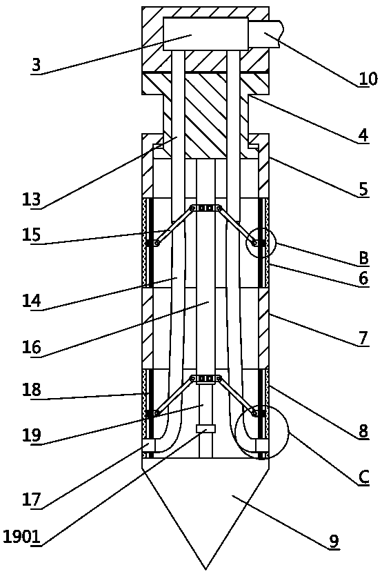 Drainage device for hepatology nursing