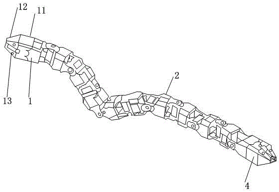 Snake-shaped robot with nuclear equipment pipeline detecting function