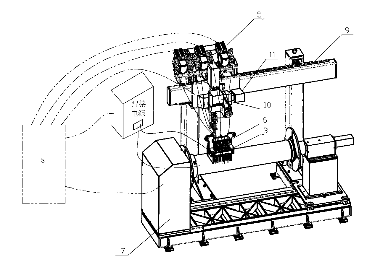 Multi-wire bead welding system and process thereof